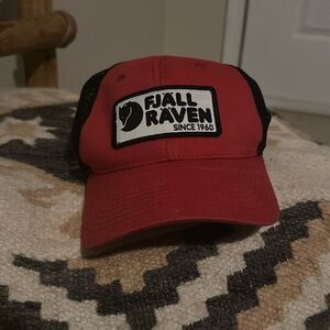 Fjallraven Red Black Patch Hat